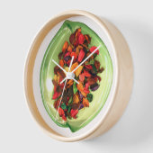 美しい驚くべきカラフルバラデザイン 壁時計 (傾斜)