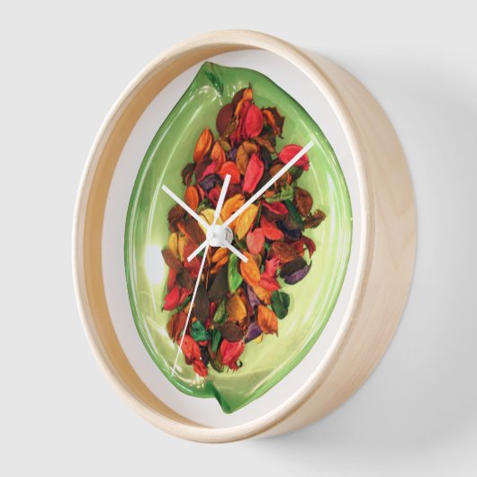 美しい驚くべきカラフルバラデザイン 壁時計 (傾斜)