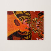 美しい驚くべきキリンはサファリ動物を愛する ジグソーパズル (横)