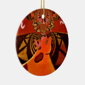 美しい驚くべきキリンはサファリ動物を愛する セラミックオーナメント (右)