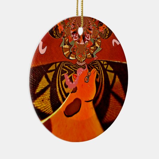 美しい驚くべきキリンはサファリ動物を愛する セラミックオーナメント (右)