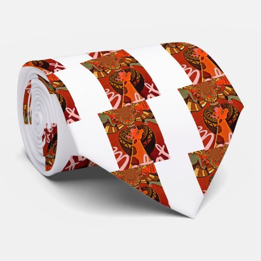 美しい驚くべきキリンはサファリ動物を愛する ネクタイ (ロール)