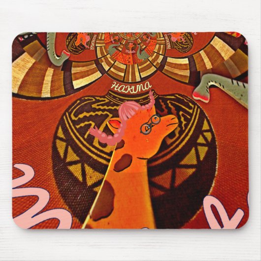 美しい驚くべきキリンはサファリ動物を愛する マウスパッド (正面)