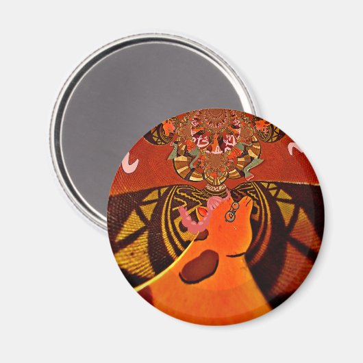 美しい驚くべきキリンはサファリ動物を愛する マグネット (正面/裏面)