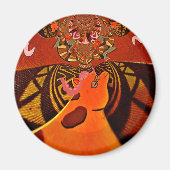 美しい驚くべきキリンはサファリ動物を愛する マグネット (正面)