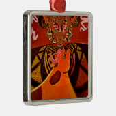 美しい驚くべきキリンはサファリ動物を愛する メタルオーナメント (右)