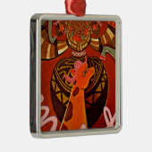 美しい驚くべきキリンはサファリ動物を愛する メタルオーナメント (右)