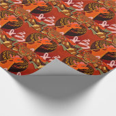 美しい驚くべきキリンはサファリ動物を愛する ラッピングペーパー (角)