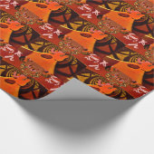 美しい驚くべきキリンはサファリ動物を愛する ラッピングペーパー (角)