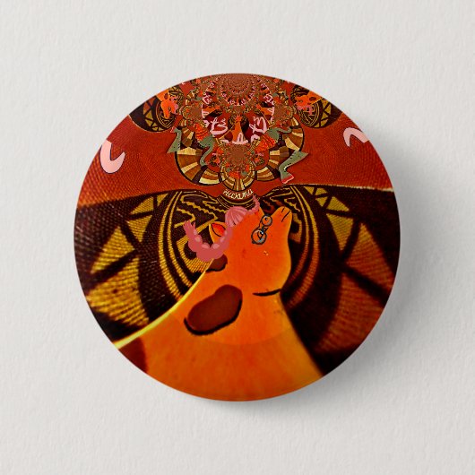 美しい驚くべきキリンはサファリ動物を愛する 缶バッジ (正面)