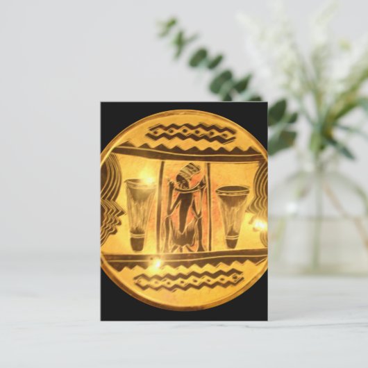 美しい驚くべきゴールデンレッド・アフリカのドラマー ポストカード (スタンド正面)