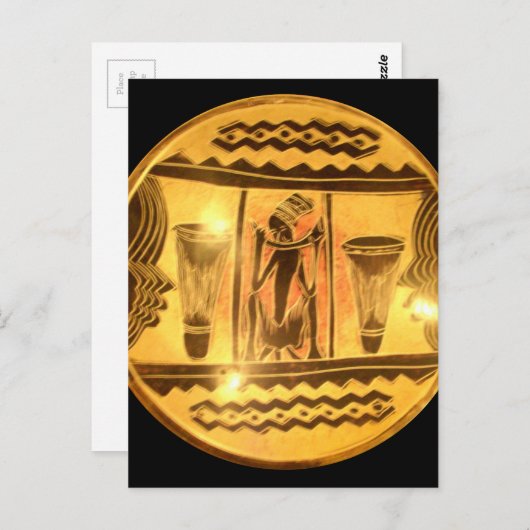 美しい驚くべきゴールデンレッド・アフリカのドラマー ポストカード (正面/裏面)