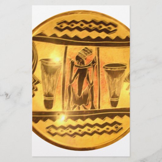 美しい驚くべきゴールデンレッド・アフリカのドラマー 便箋 (正面)