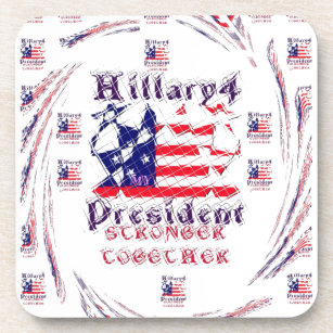 美しい驚くべきヒラリー米国選挙旗の色 コースター