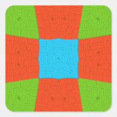 美しい驚くべきヨーロッパのカラフル民族ベクトル スクエアシール (正面)