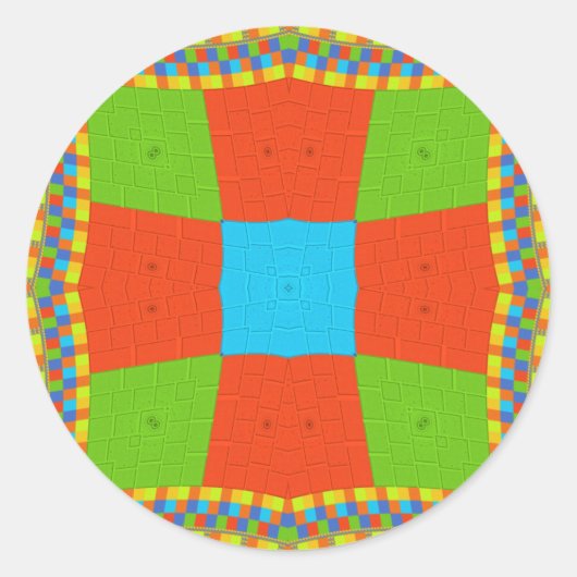 美しい驚くべきヨーロッパのカラフル民族ベクトル ラウンドシール (正面)