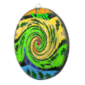 美しい驚くべき波状の夏の波のフローラ色 ダーツボード (正面右)