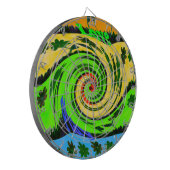 美しい驚くべき波状の夏の波のフローラ色 ダーツボード (正面左)