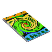 美しい驚くべき波状の夏の波のフローラ色 ノートブック (右側)