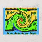 美しい驚くべき波状の夏の波のフローラ色 ポストカード (正面)