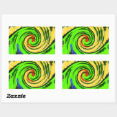 美しい驚くべき波状の夏の波のフローラ色 長方形シール (シート)