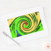 美しい驚くべき波状の夏の波のフローラ色 長方形シール (封筒)