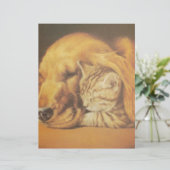 美しい驚くべき猫と犬の赤ちゃんアートプリント (スタンド正面)