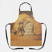 美しい驚くべき猫と犬の赤ちゃんアートプリント エプロン (正面)