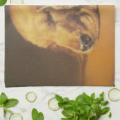 美しい驚くべき猫と犬の赤ちゃんアートプリント キッチンタオル (折り畳み)