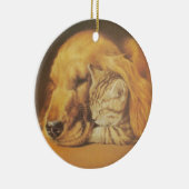 美しい驚くべき猫と犬の赤ちゃんアートプリント セラミックオーナメント (右)
