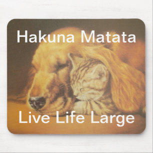 美しい驚くべき猫と犬の赤ちゃんアートプリント マウスパッド