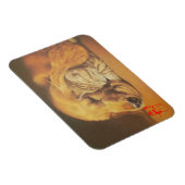 美しい驚くべき猫と犬の赤ちゃんアートプリント マグネット (右側)