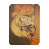 美しい驚くべき猫と犬の赤ちゃんアートプリント マグネット (縦)