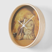 美しい驚くべき猫と犬の赤ちゃんアートプリント 壁時計 (傾斜)