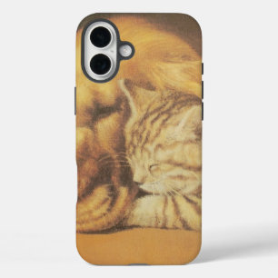 美しい驚くべき猫と犬の赤ちゃんアートプリント iPhone 16 PLUSケース