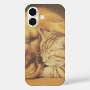 美しい驚くべき猫と犬の赤ちゃんアートプリント iPhone 16ケース