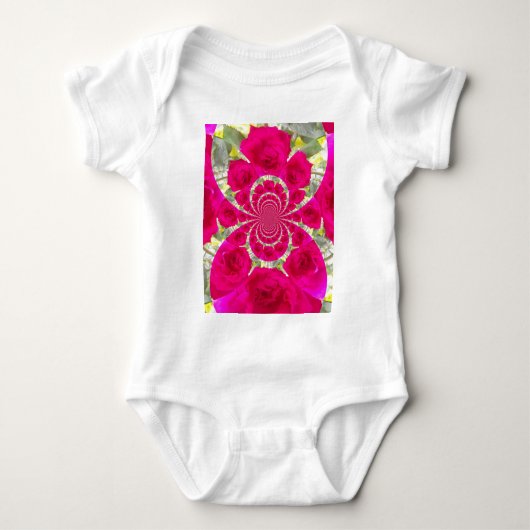 美しい驚くべき赤いバラ.jpg ベビーボディスーツ (正面)
