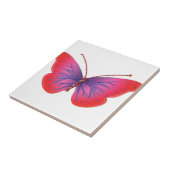 美しい驚くべき赤いピンクと紫の蝶 タイル (側面)