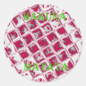 美しい驚くべき赤スタイリッシュ鏡イメージアート ラウンドシール (正面)