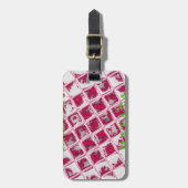 美しい驚くべき赤スタイリッシュ鏡イメージアート ラゲッジタグ (正面縦)