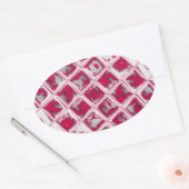 美しい驚くべき赤スタイリッシュ鏡イメージアート 楕円形シール (封筒)