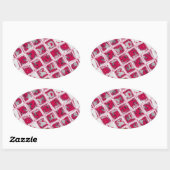 美しい驚くべき赤スタイリッシュ鏡イメージアート 楕円形シール (シート)