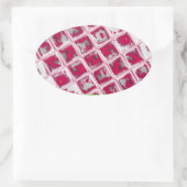 美しい驚くべき赤スタイリッシュ鏡イメージアート 楕円形シール (バッグ)