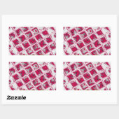 美しい驚くべき赤スタイリッシュ鏡イメージアート 長方形シール (シート)