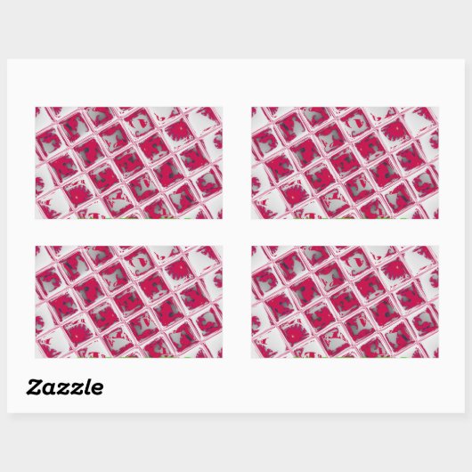 美しい驚くべき赤スタイリッシュ鏡イメージアート 長方形シール (シート)