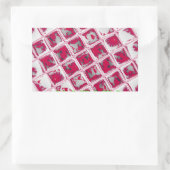 美しい驚くべき赤スタイリッシュ鏡イメージアート 長方形シール (バッグ)