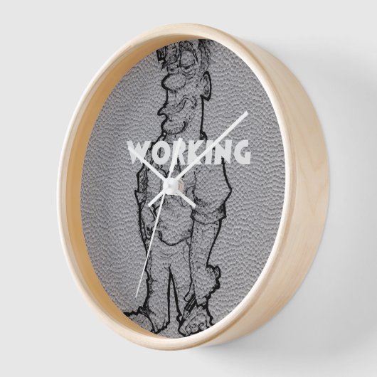 美しい驚くべき鉛筆スケッチ:残業中 壁時計 (傾斜)