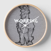 美しい驚くべき鉛筆スケッチ:残業中 壁時計 (正面)