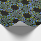 美しい驚くべき青い黄色 ラッピングペーパー (角)