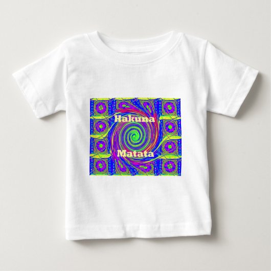 美しい驚カラフルくべき渦ベクトル幾何学 ベビーTシャツ (正面)